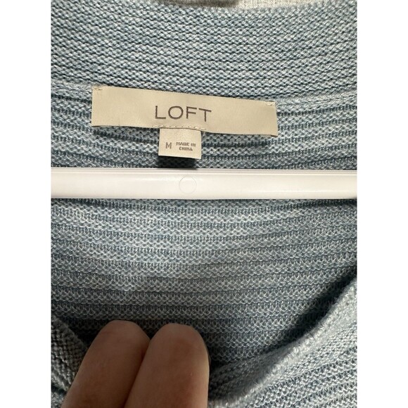 LOFT Light Blue Round Neck Wool Blend Sweater Women's Size Medium - Picture 5 of 8
